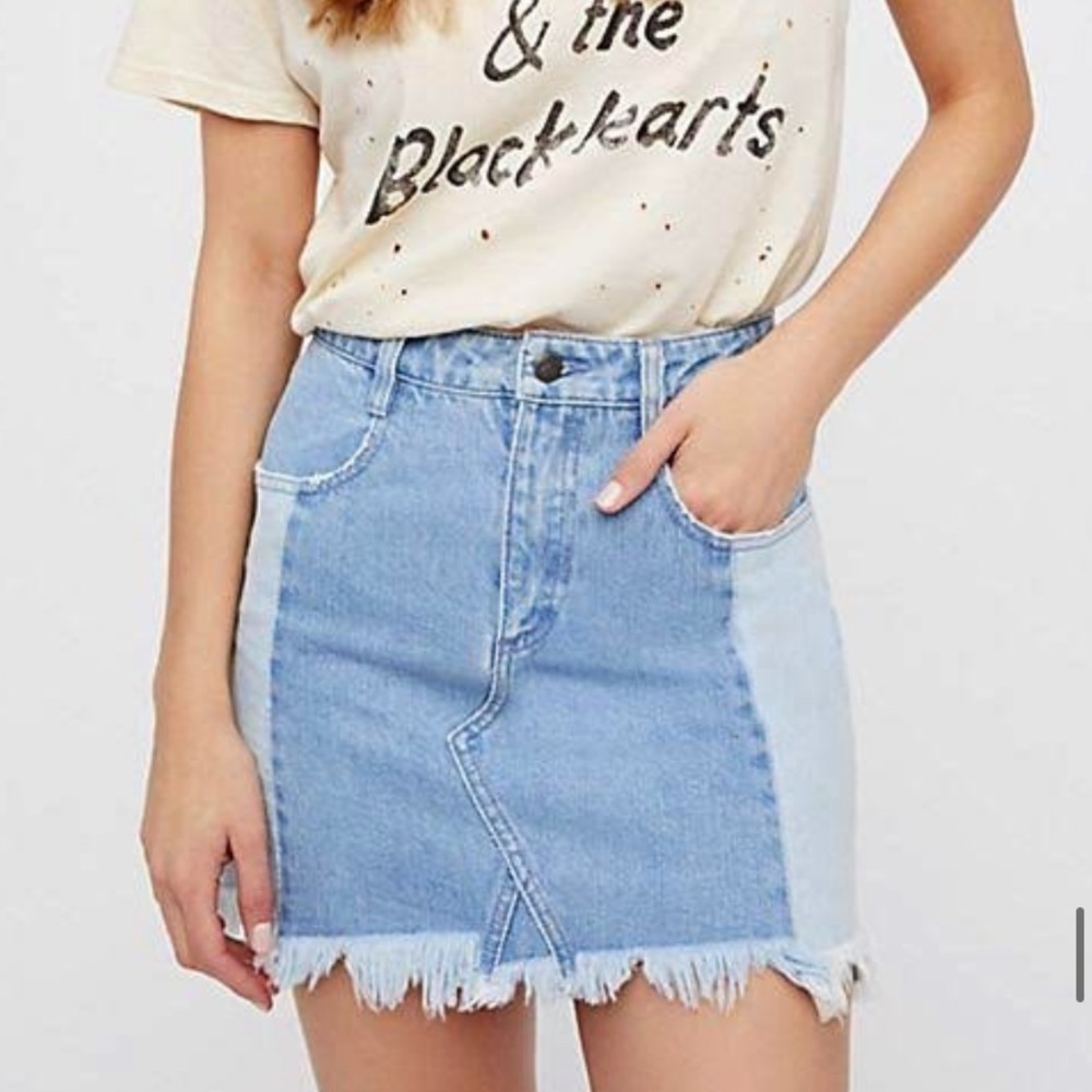 FREE PEOPLE morning daze denim mini skirt size 4